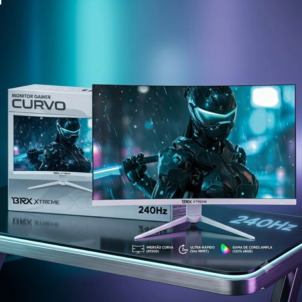 MONITOR GAMER BRX 27 CURVO 240HZ FRAMELESS DP HDMI LED BRANCO MONITOR GAMER BRX 27 CURVO 240HZ FRAMELESS DP HDMI LED BRANCO