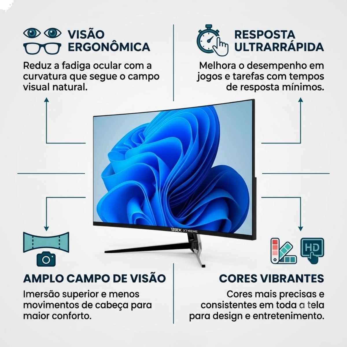 MONITOR GAMER BRX 32 CURVO 240HZ FRAMELESS DP HDMI LED PRETO MONITOR GAMER BRX 32 CURVO 240HZ FRAMELESS DP HDMI LED PRETO