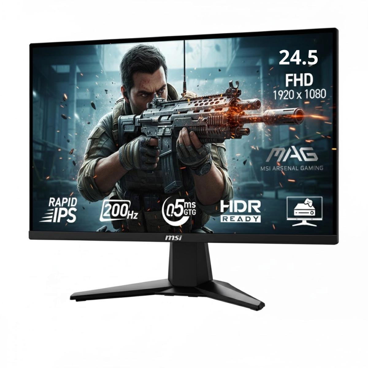 MONITOR GAMER MSI MAG 244F 24 POL FULL HD  0.5MS 200HZ FREESYNC PREMIUM