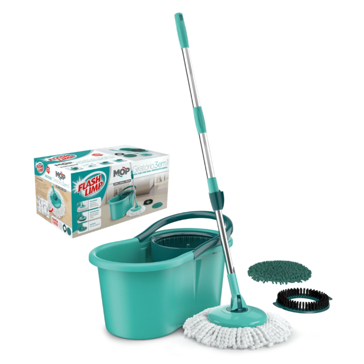 Mop Esfregao Ajustavel 360 Fit Flash Limp Para Limpeza Mop Esfregao Ajustavel 360 Fit Flash Limp Para Limpeza