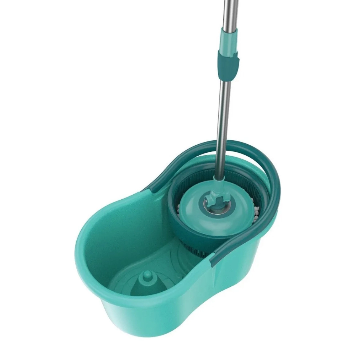 MOP GIRATÓRIO FLASH LIMP CINZA E VERDE MICROFIBRA ÁGUA LIMPA INOX