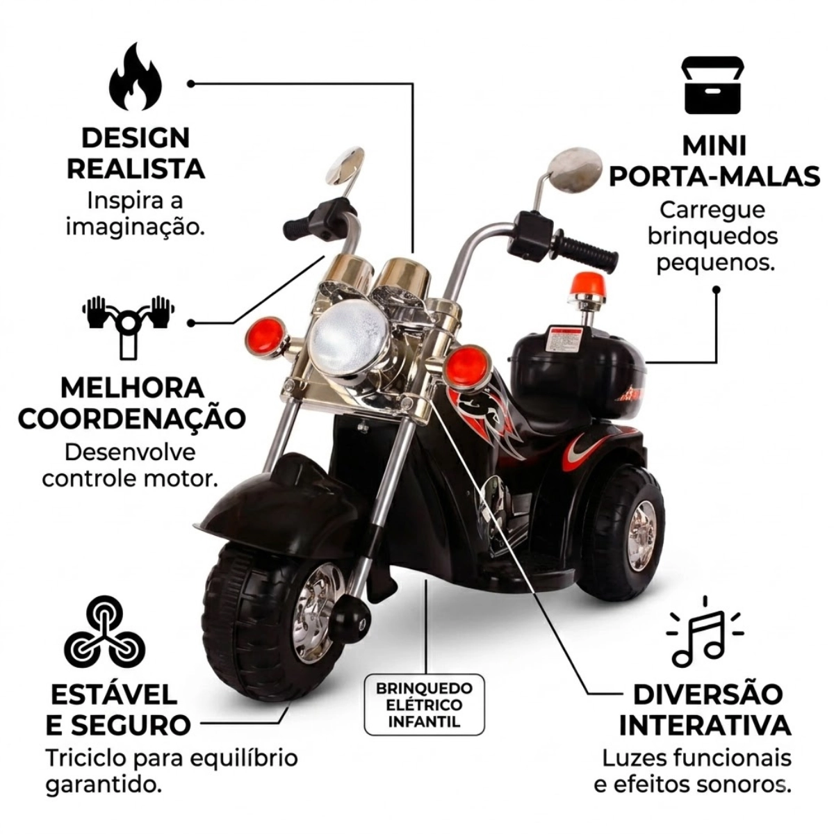 MOTO ELETRICA INFANTIL GUARDIAN X 6V PRETA BANG TOYS MOTO ELETRICA INFANTIL GUARDIAN X 6V PRETA BANG TOYS