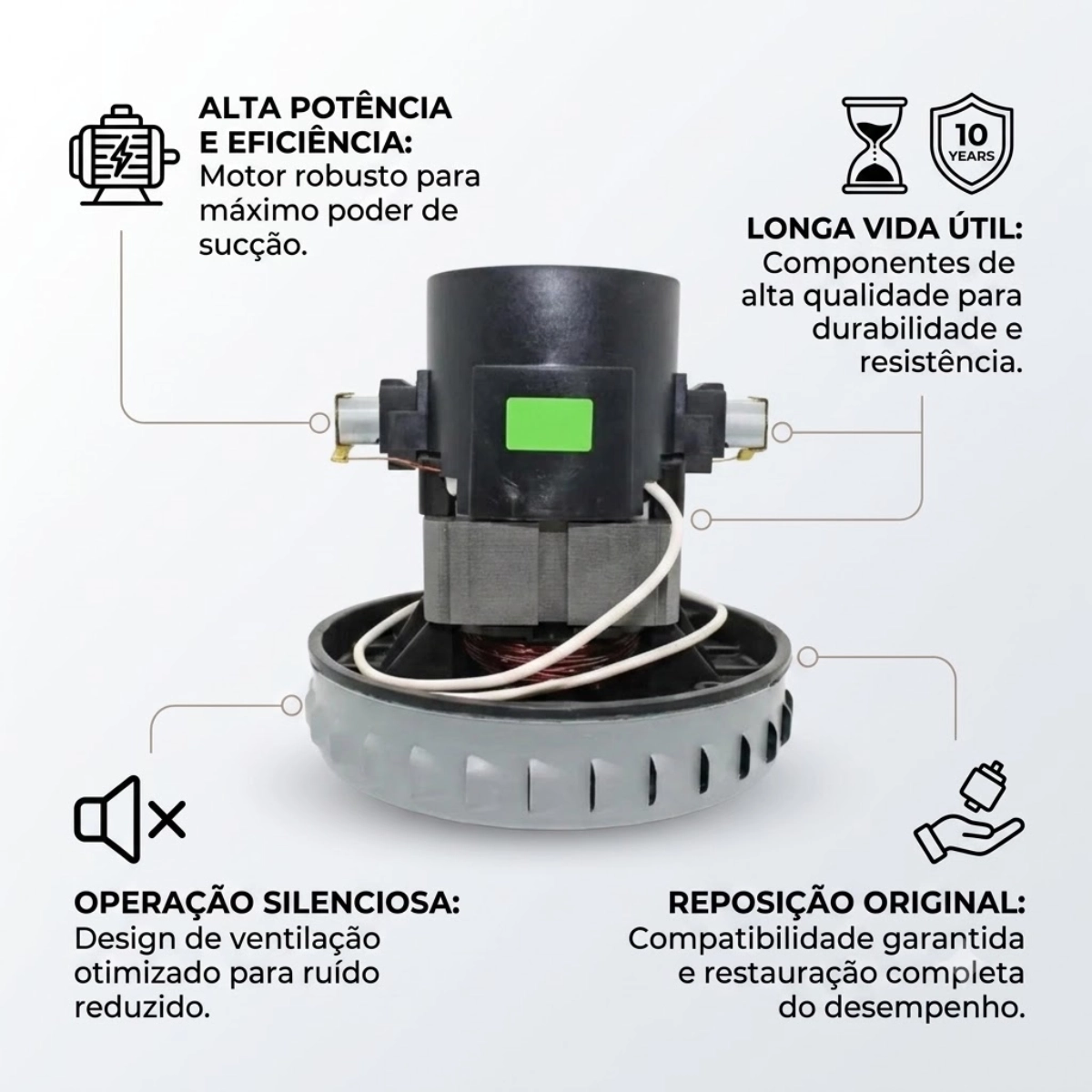 MOTOR PARA ASPIRADOR ECOCLEAN AGUA PÓ 220V IPC CASP0028 MOTOR PARA ASPIRADOR ECOCLEAN AGUA PÓ 220V IPC CASP0028