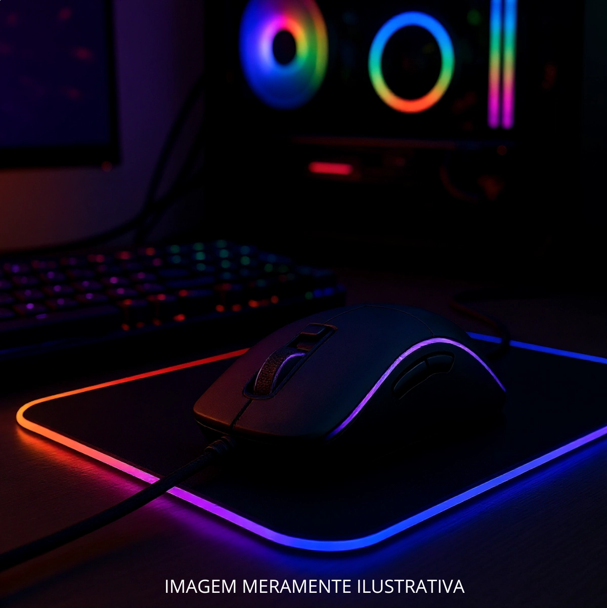 MOUSE GAMER RGB 12800DPI COM FIO PRETO - DAZZ