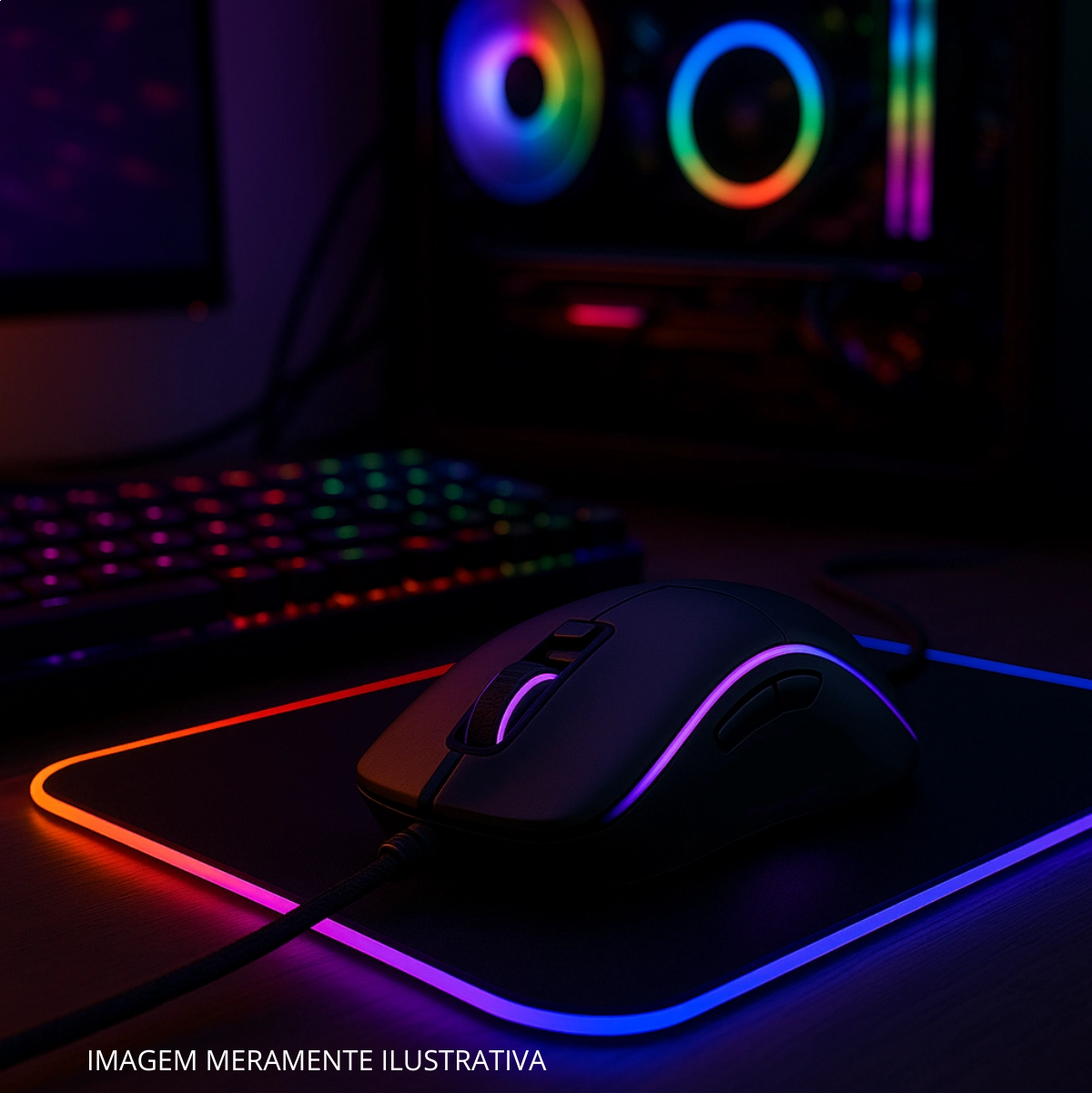 MOUSE GAMER RGB 7200DPI COM FIO USB 2.0 PRETO - DAZZ