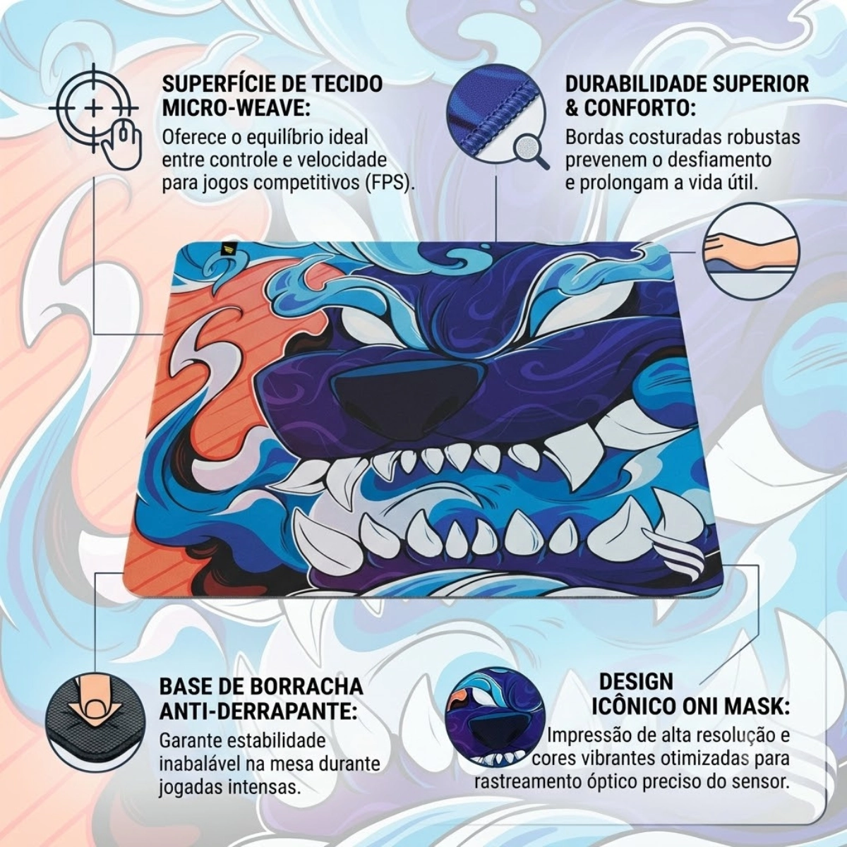 MOUSEPAD GAMER FALLEN ECO MYSTIC SPEED GRANDE 45X40CM MOUSEPAD GAMER FALLEN ECO MYSTIC SPEED GRANDE 45X40CM
