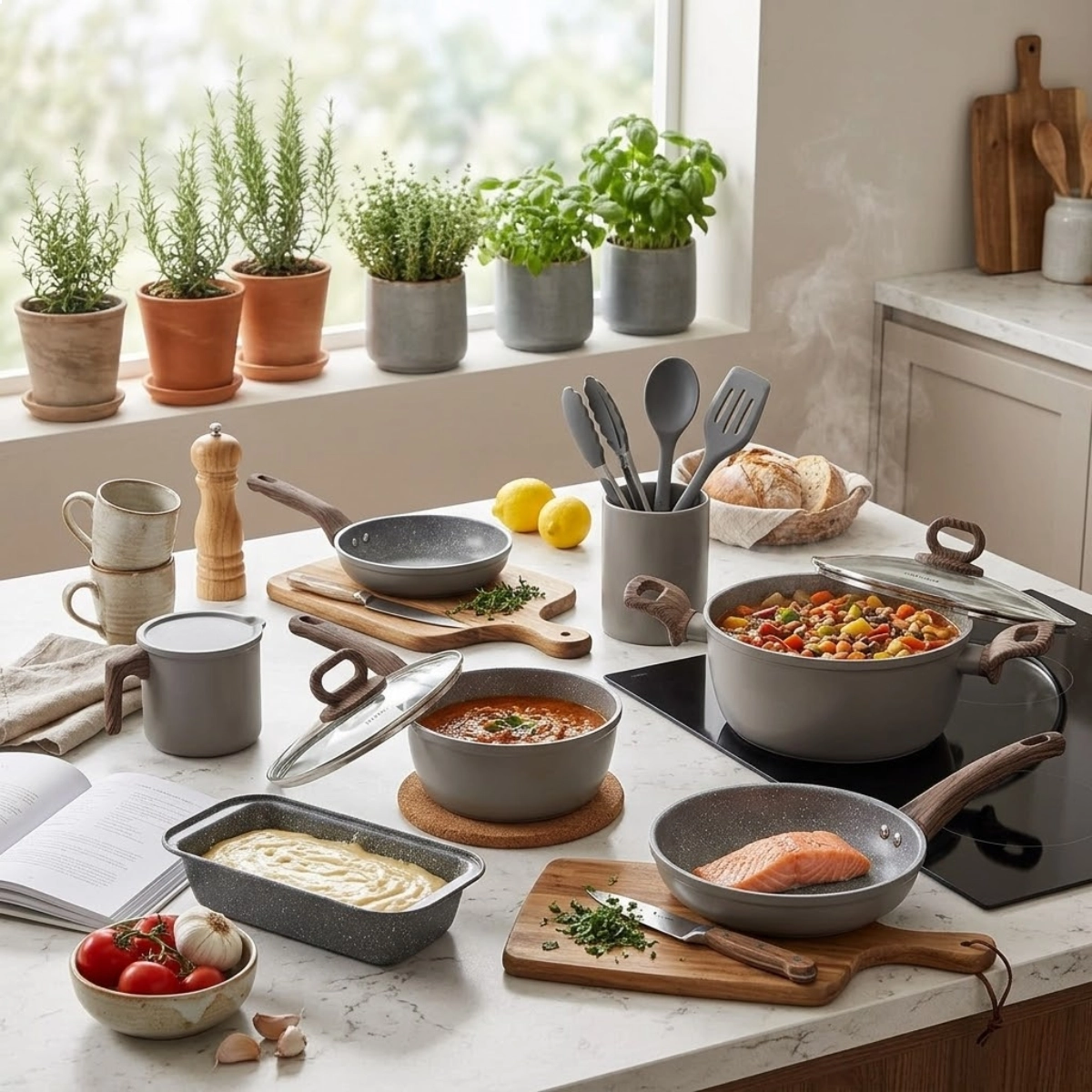 Neuhaus Conjunto de Panelas 10 Pecas com Revestimento Ceramico Antiaderente Smart Ceramic Coffee Ea Neuhaus Conjunto de Panelas 10 Pecas com Revestimento Ceramico Antiaderente Smart Ceramic Coffee Ea