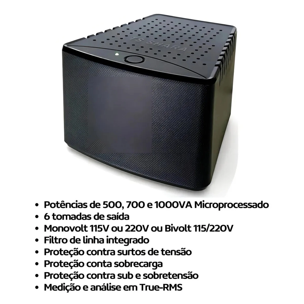 NOBREAK ESTABILIZADOR DE ENERGIA 1000VA 127V PRETO TS SHARA POWERTEST