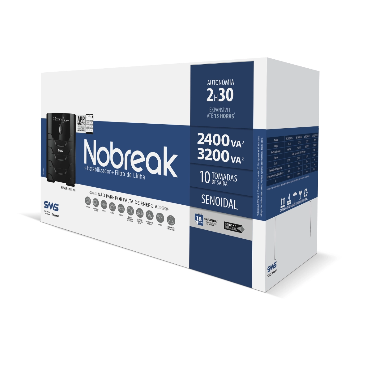 NOBREAK SMS POWER SINUS SENOIDAL NG 2400VA BIVOLT SAIDA 115V NOBREAK SMS POWER SINUS SENOIDAL NG 2400VA BIVOLT SAIDA 115V