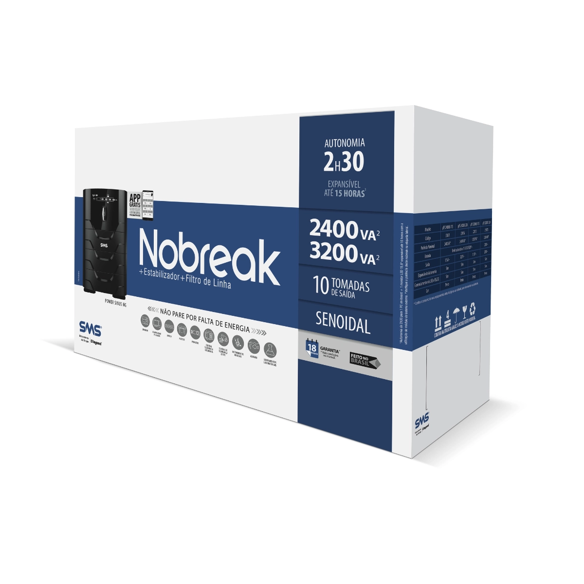 NOBREAK SMS SENOIDAL POWER SINUS NG 3200VA MONOVOLT 220V NOBREAK SMS SENOIDAL POWER SINUS NG 3200VA MONOVOLT 220V