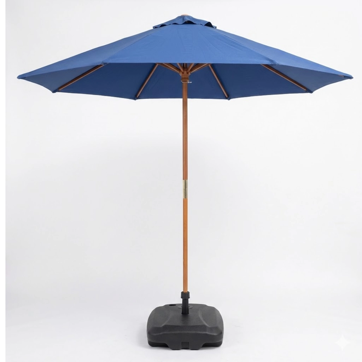 OMBRELONE CENTRAL EM MADEIRA COM BASE IMPORTWAY 3,00M AZUL