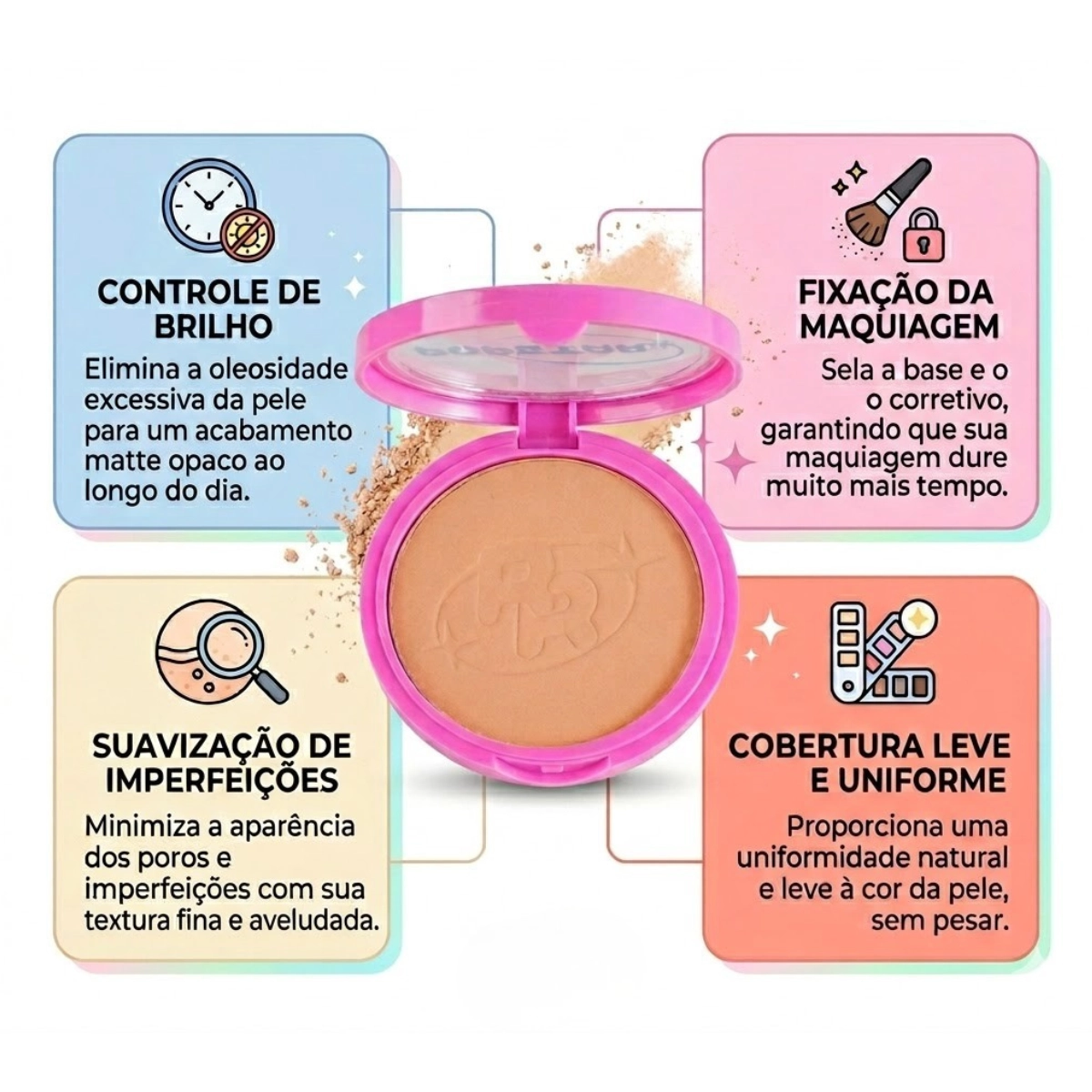 PÓ COMPACTO FACIAL FANCY FACE POPSTAR RUBY ROSE P40 PÓ COMPACTO FACIAL FANCY FACE POPSTAR RUBY ROSE P40