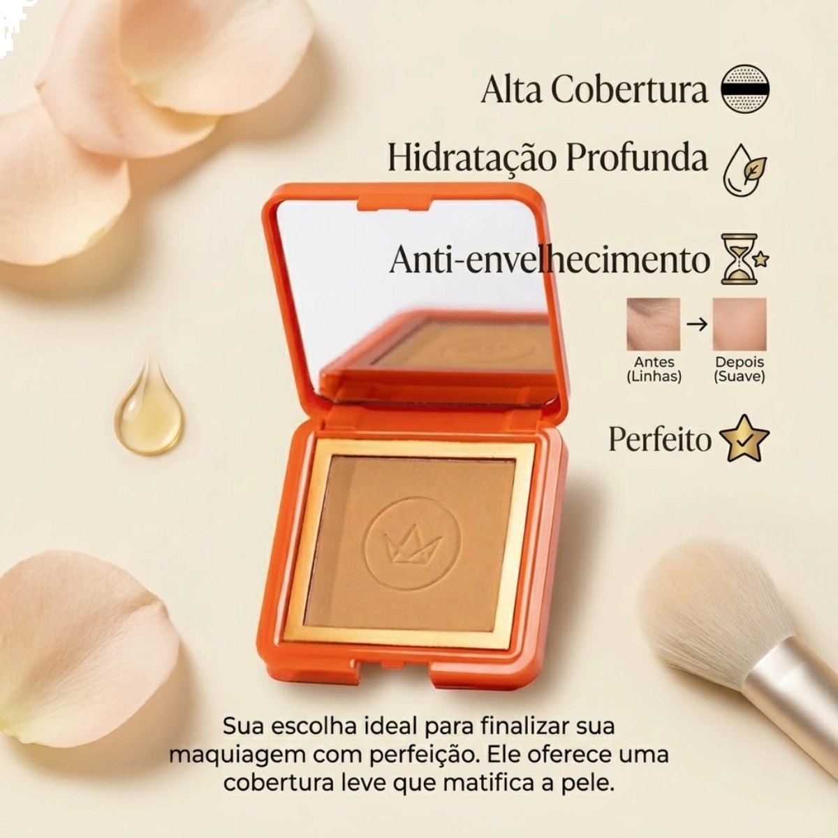 PÓ COMPACTO FINALIZADOR BANANA SMOOTH MARIMARIA MM1401-4 PÓ COMPACTO FINALIZADOR BANANA SMOOTH MARIMARIA MM1401-4
