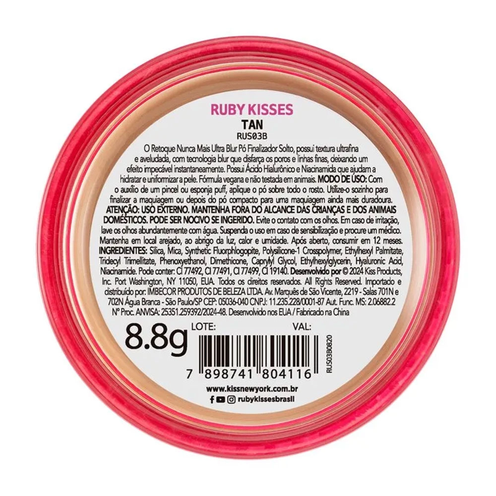 PÓ FINALIZADOR SOLTO ULTRA BLUR RUBY KISSES TAN RETOQUE NUNCA MAIS PÓ FINALIZADOR SOLTO ULTRA BLUR RUBY KISSES TAN RETOQUE NUNCA MAIS