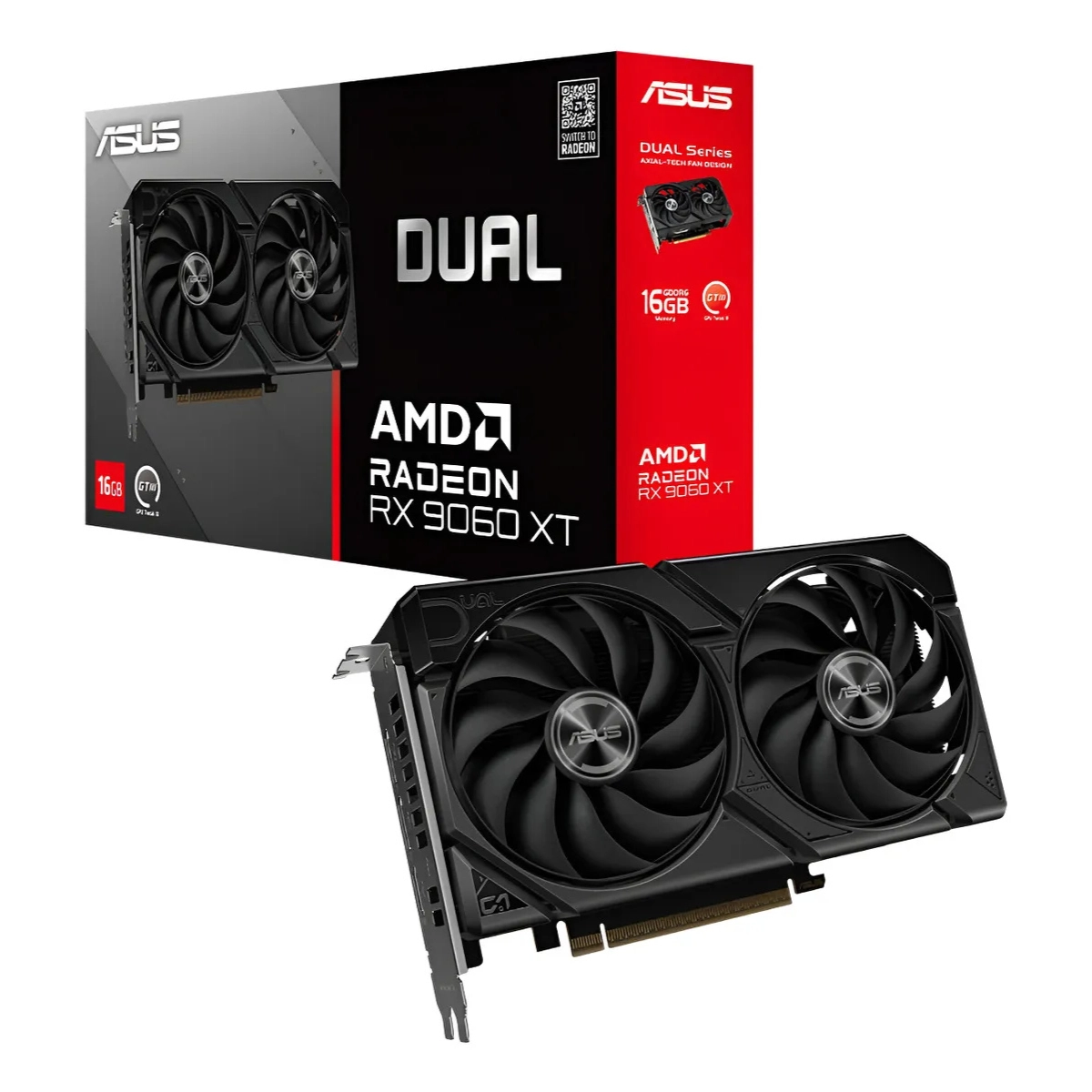 PALCA DE VIDEO ASUS RADEON RX 9060 XT DUAL 16GB GDDR6 PALCA DE VIDEO ASUS RADEON RX 9060 XT DUAL 16GB GDDR6