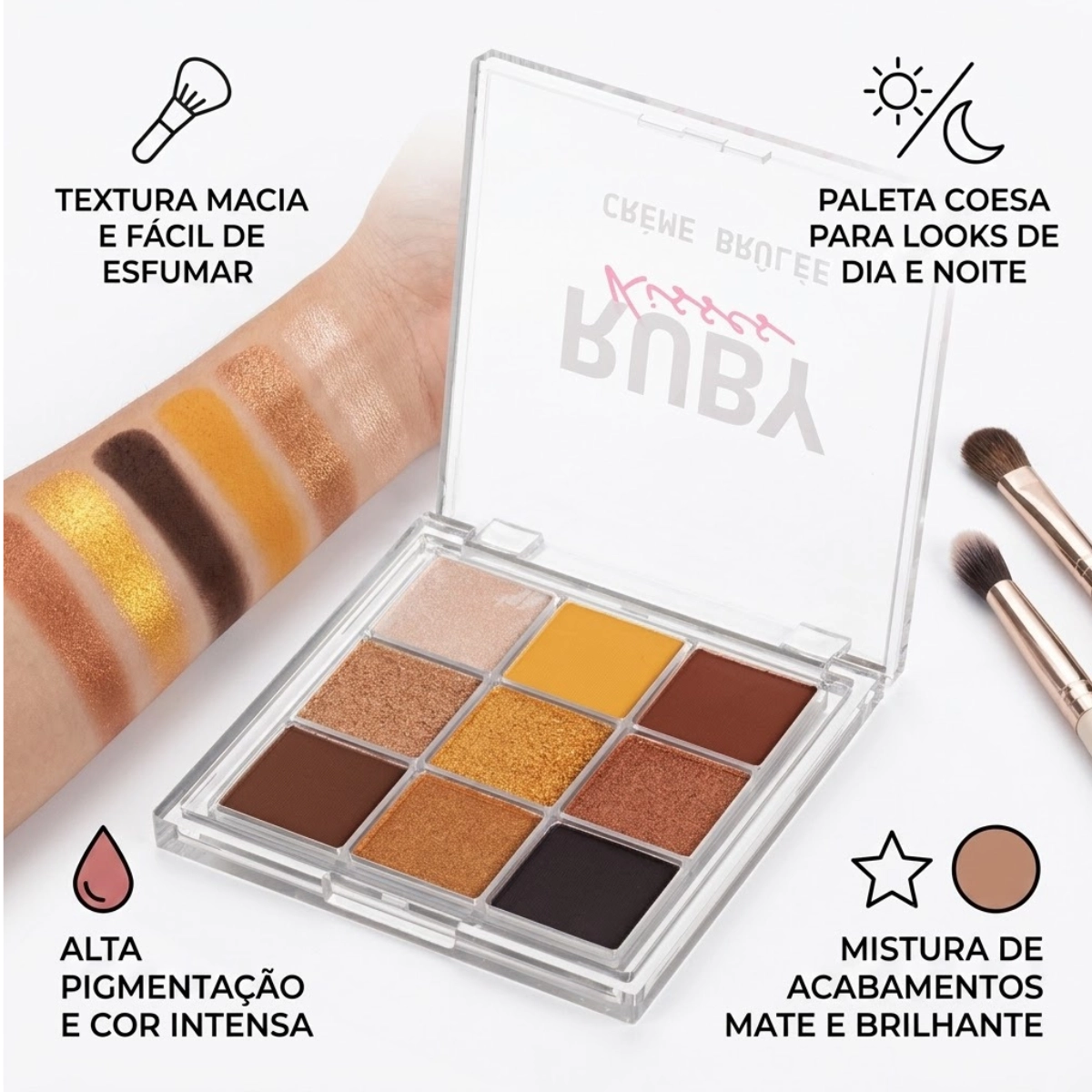 PALETA DE SOMBRAS 9 CORES CREME BRULEE SWEETS COLLECTION RK PALETA DE SOMBRAS 9 CORES CREME BRULEE SWEETS COLLECTION RK