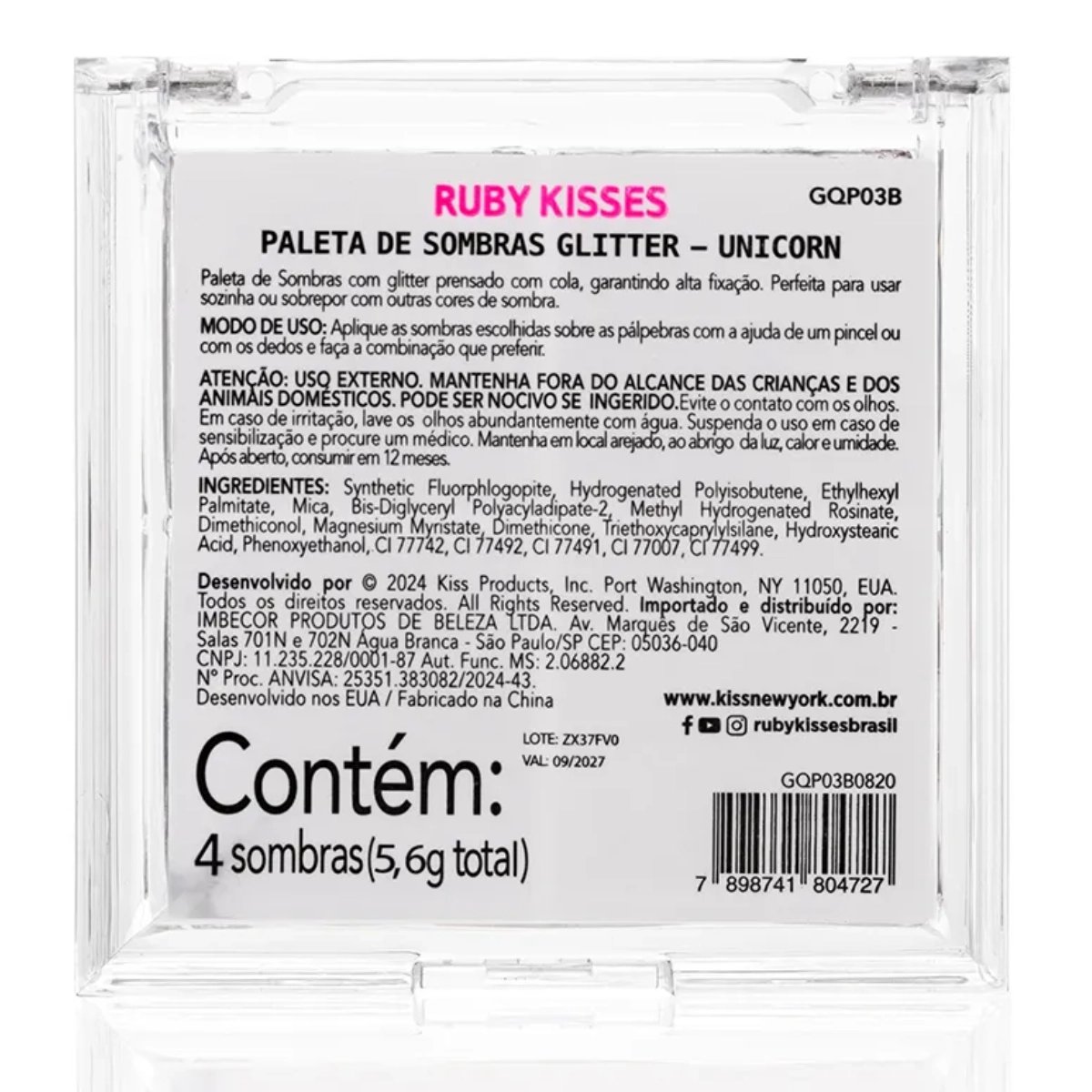 PALETA DE SOMBRAS EYESHADOW GLITTER FUCHSIA RUBY KISSES PALETA DE SOMBRAS EYESHADOW GLITTER FUCHSIA RUBY KISSES