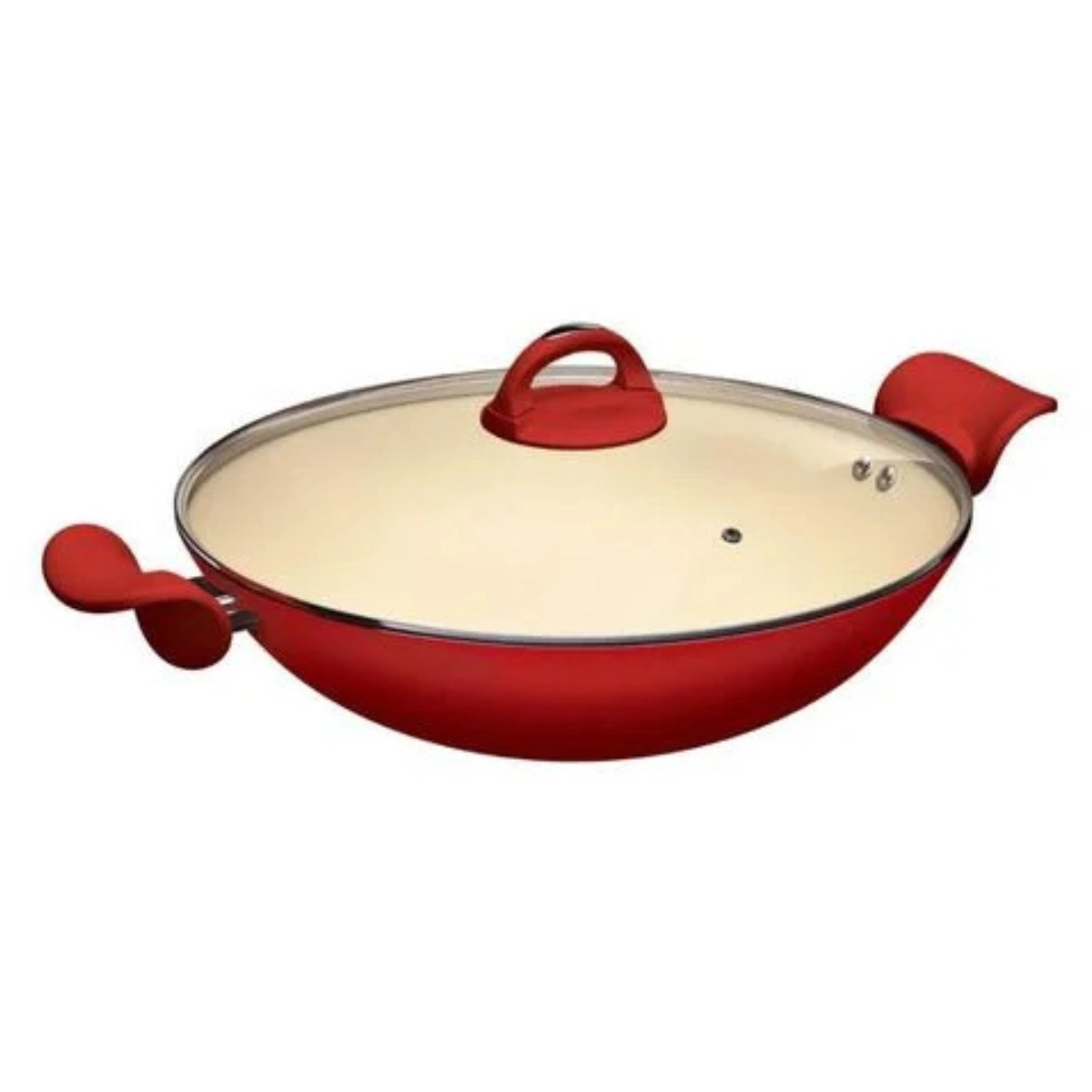 PANELA ANTIADERENTE COM ALÇAS WOK INTENSE 32CM EURO HOME VERMELHO