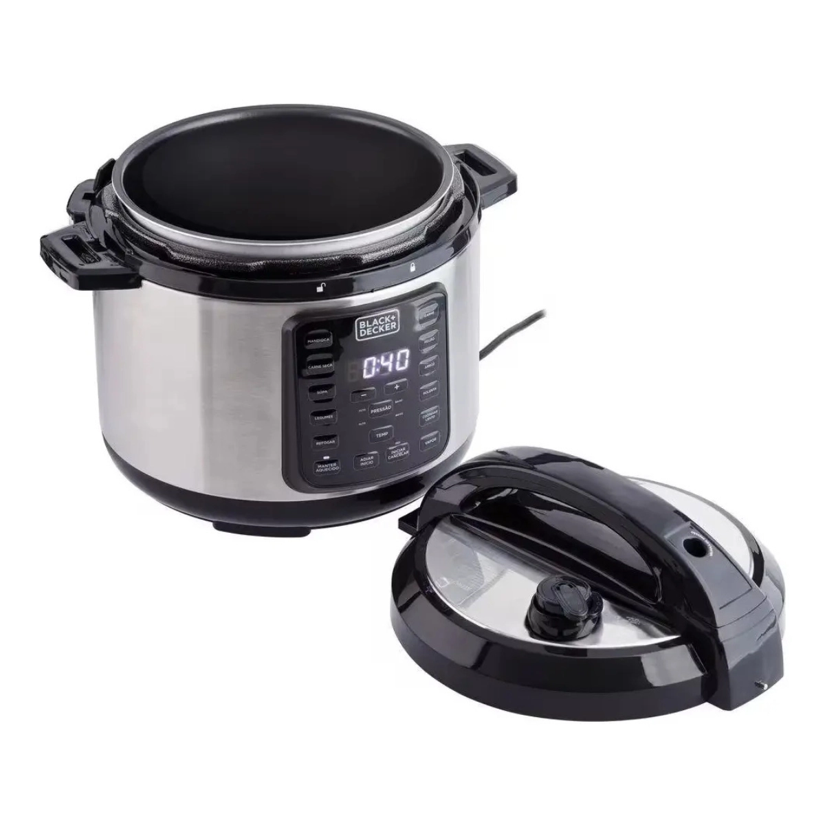 PANELA DE PRESSÃO ELÉTRICA 11 PROGRAMAS PP900G 5L 127V BLACK+DECKER