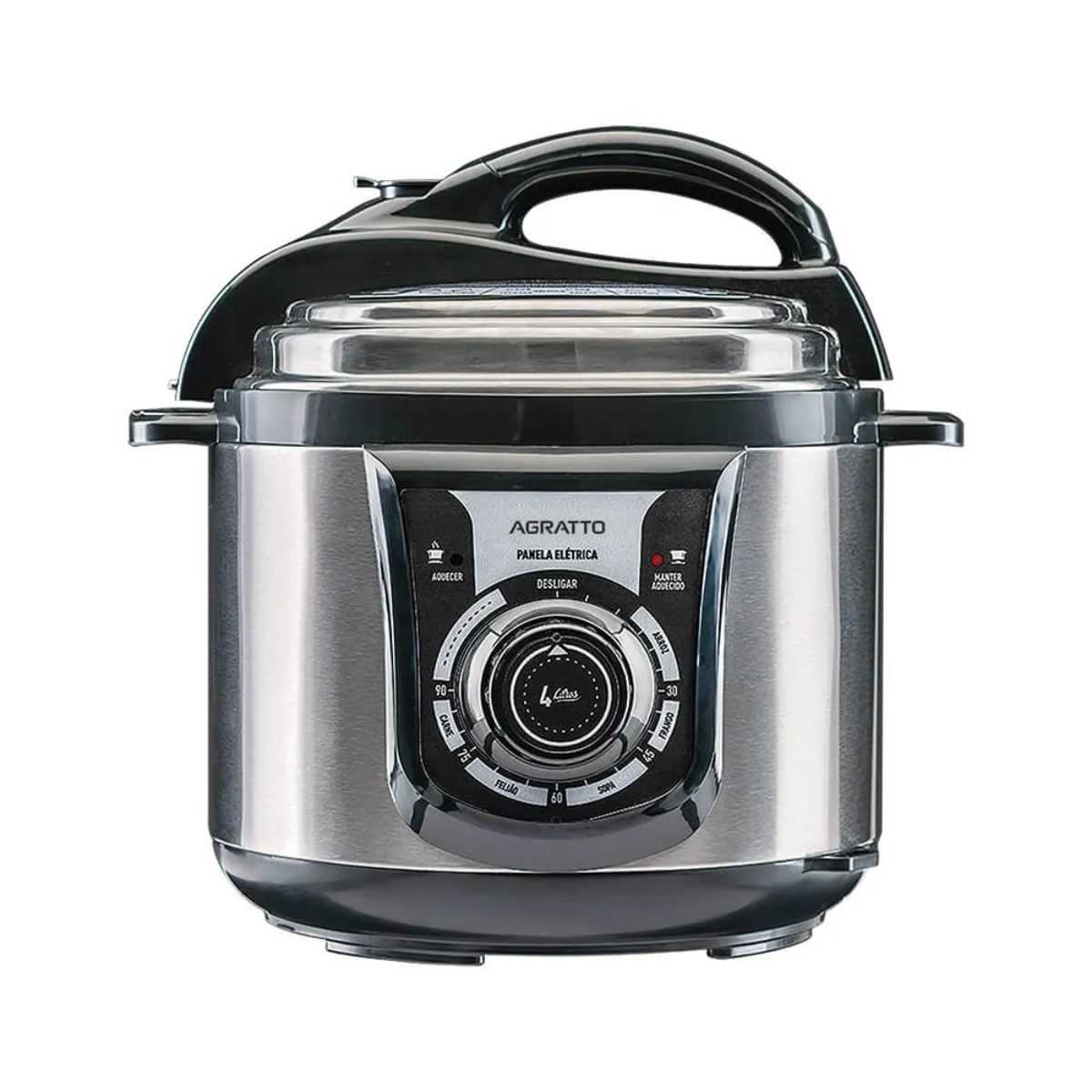 PANELA DE PRESSÃO ELÉTRICA 4L PAINEL DIGITAL E TIMER 127V AGRATTO