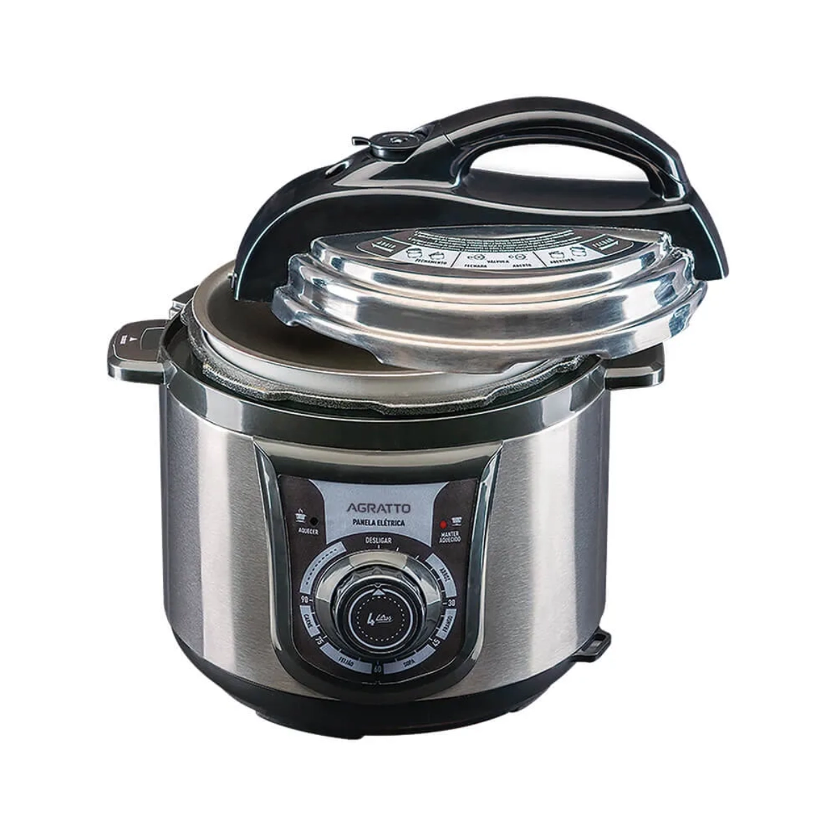 PANELA DE PRESSÃO ELÉTRICA 4L PAINEL DIGITAL E TIMER 220V AGRATTO