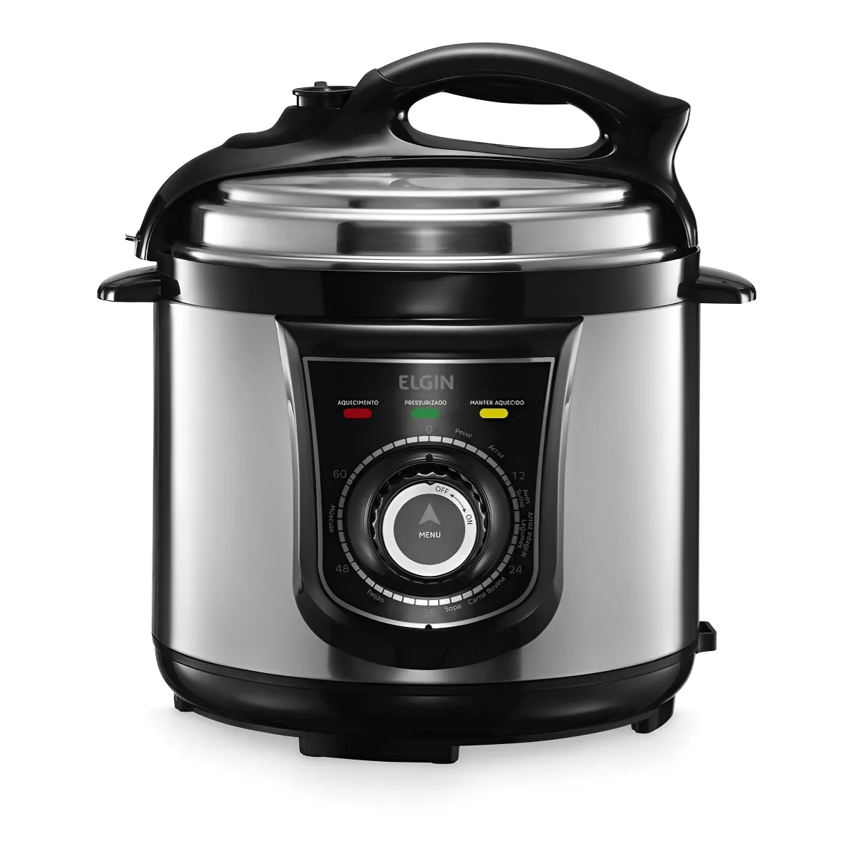 PANELA DE PRESSÃO ELÉTRICA ELGIN 4 LITROS 840W INOX 10 RECEITAS 127V PANELA DE PRESSÃO ELÉTRICA ELGIN 4 LITROS 840W INOX 10 RECEITAS 127V