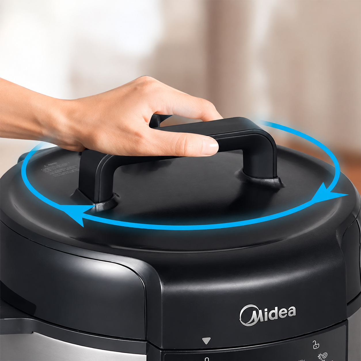 PANELA DE PRESSÃO ELÉTRICA MECÂNICA 4 LITROS PRETA 127V  PRATICIDADE E SEGURANÇA NO COZIMENTO
