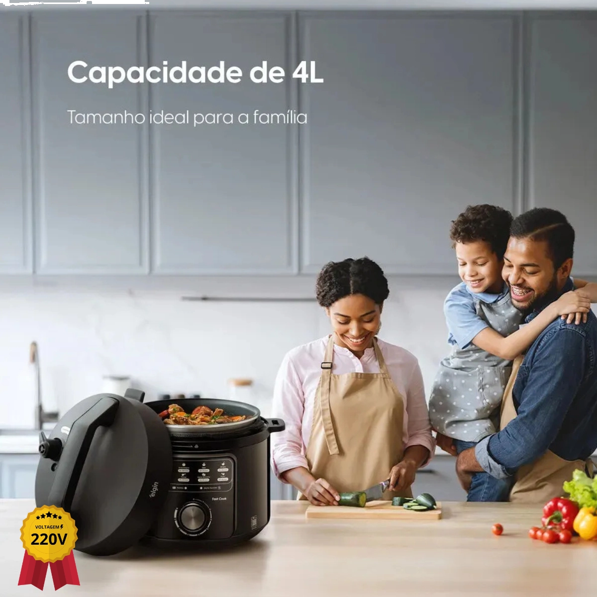 PANELA DE PRESSÃO ELETRICA FAST COOK 220V 900W 4L 9 SELEÇÕES PANELA DE PRESSÃO ELETRICA FAST COOK 220V 900W 4L 9 SELEÇÕES