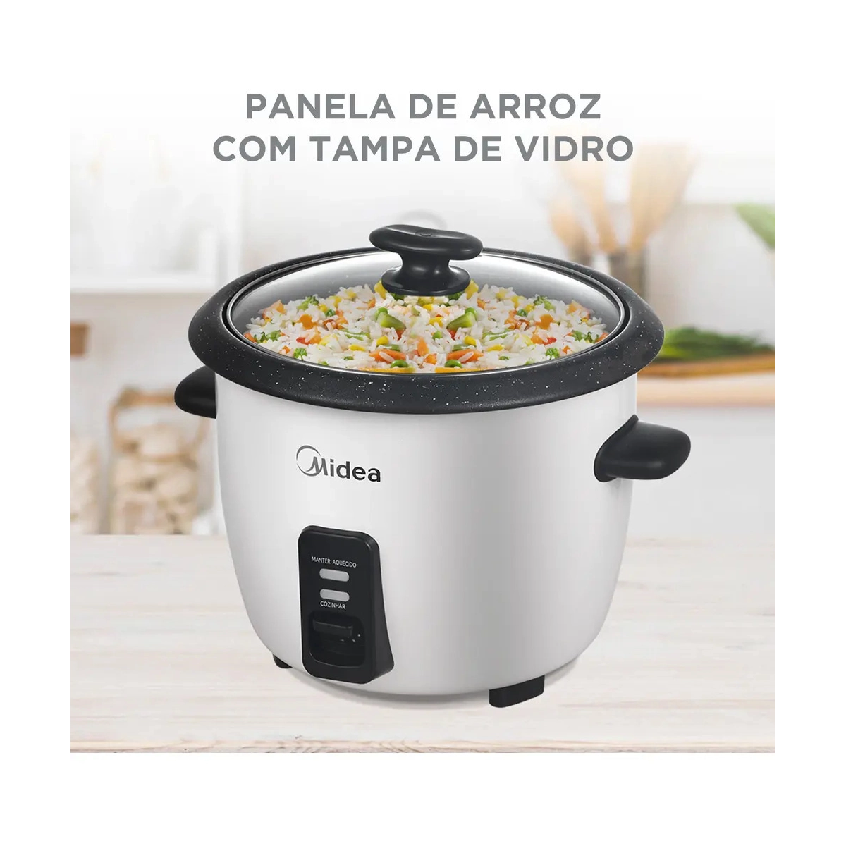 PANELA ELÉTRICA DE ARROZ MIDEA 2,5L 7 XÍCARAS ANTIADERENTE COM VAPOR 127V
