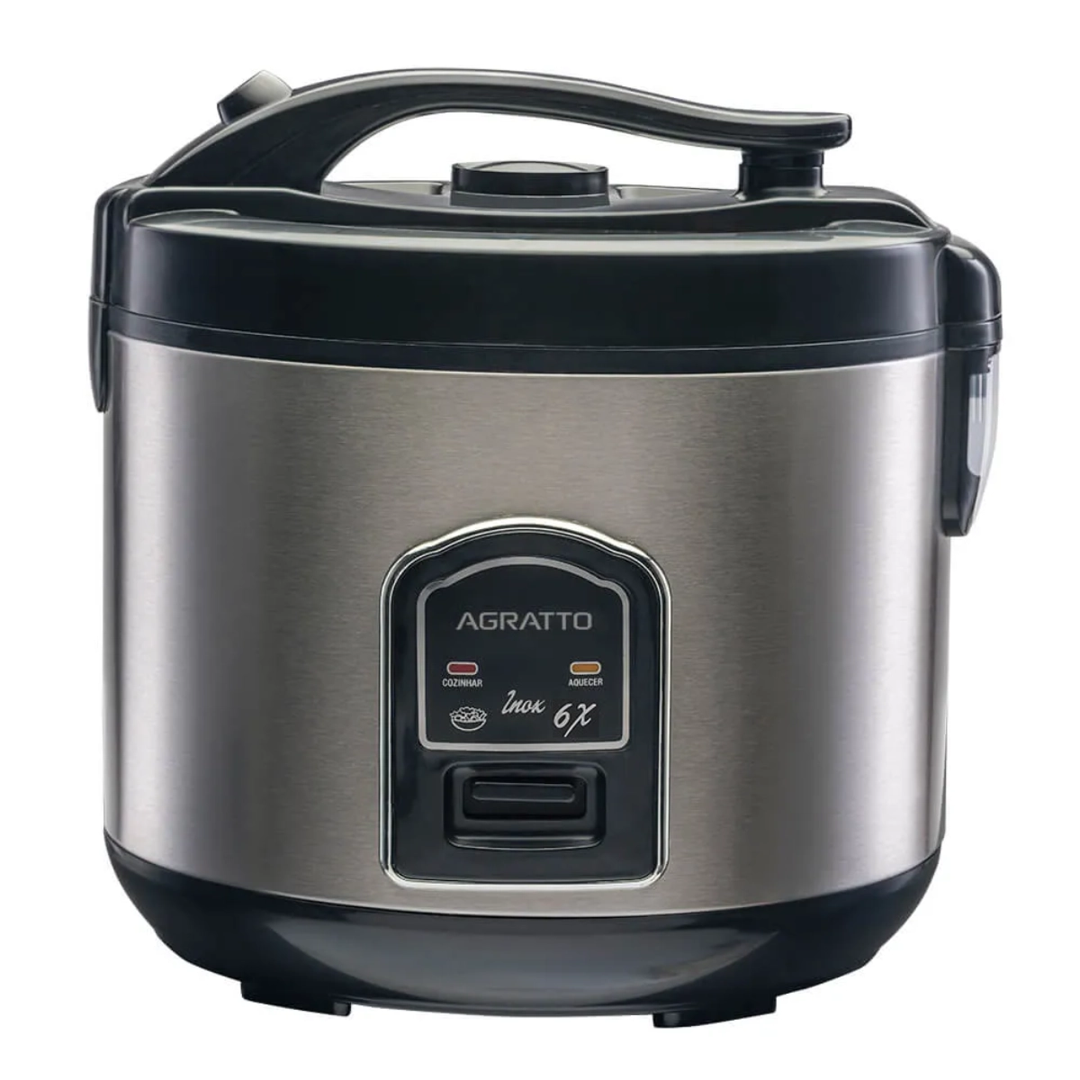 PANELA ELETRICA ARROZ COM VISOR DE VIDRO 6 XICARAS 127V INOX AGRATTO