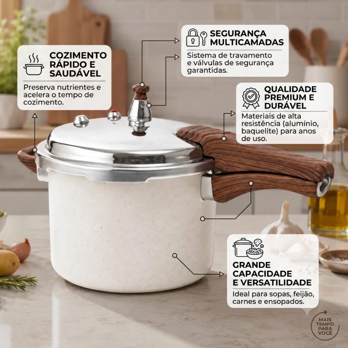 Panela Pressao Ecoglide 4,2l Cream Panela Pressao Ecoglide 4,2l Cream