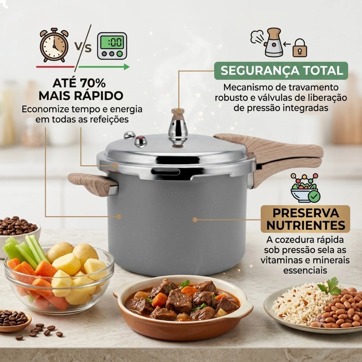 Panela Pressao Ecoglide 4,2l Granite Panela Pressao Ecoglide 4,2l Granite