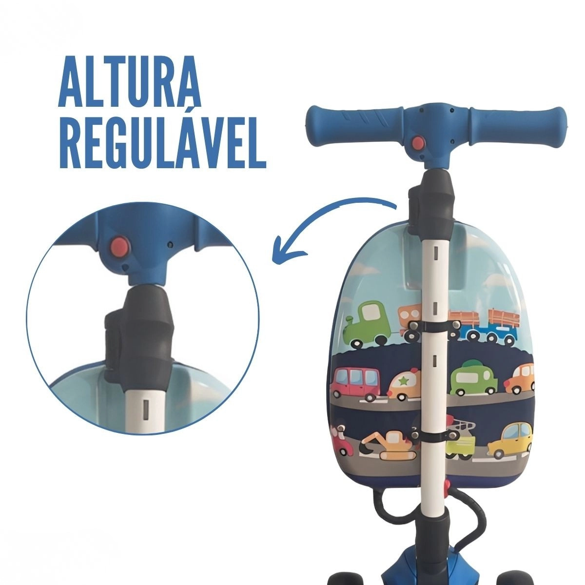 PATINETE ELÉTRICO INFANTIL IMPORTWAY COM MALA AZUL BW450AZ