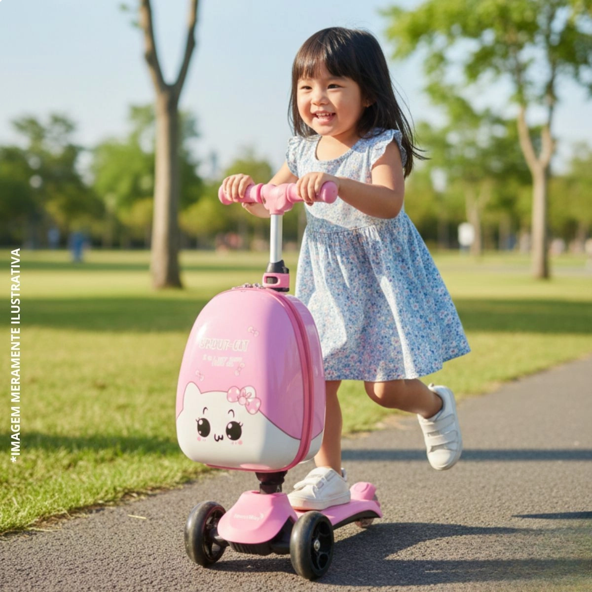 PATINETE ELÉTRICO INFANTIL IMPORTWAY COM MALA ROSA BW450RS