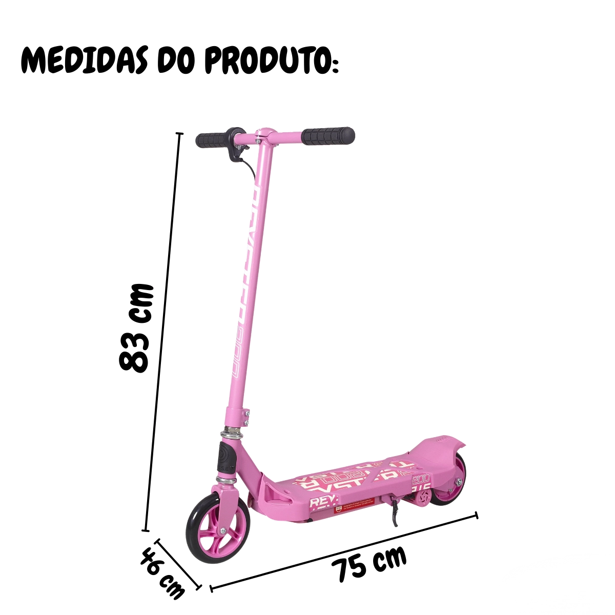 PATINETE ELETRICO INFANTIL 80W ROSA IMPORTWAY BW449RS