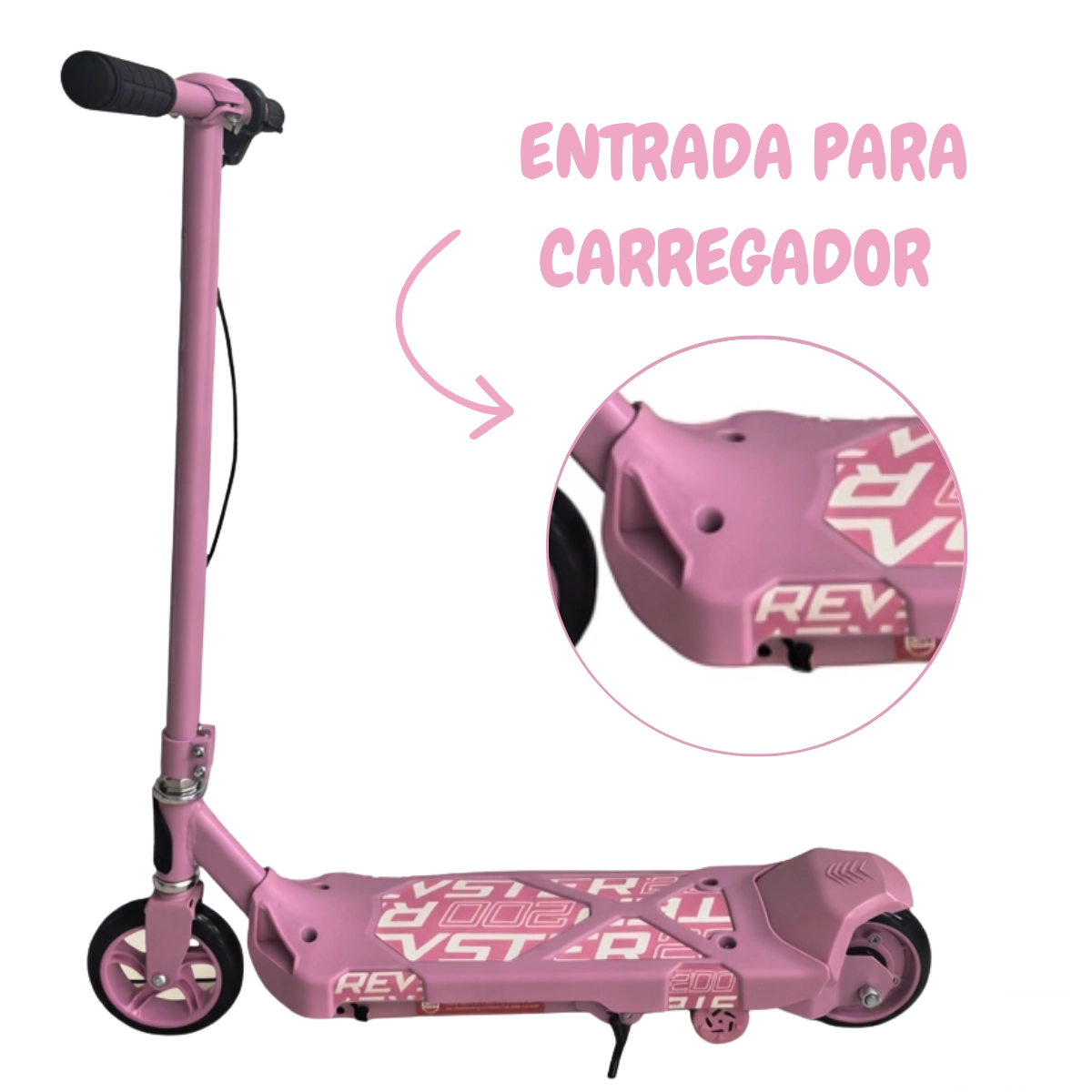 PATINETE ELETRICO INFANTIL 80W ROSA IMPORTWAY BW449RS