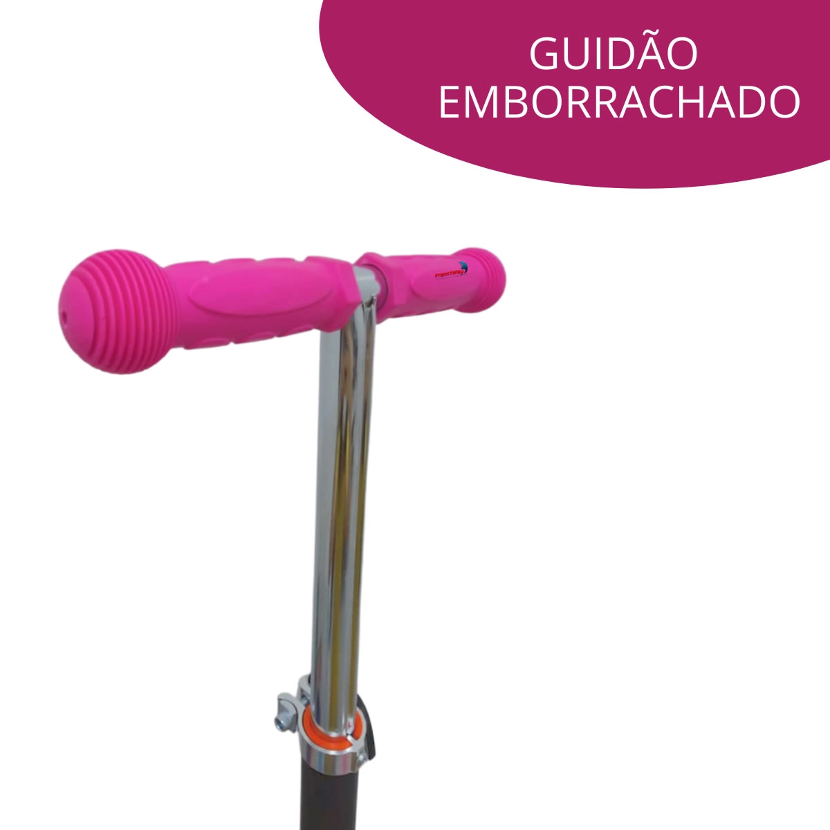 PATINETE INFANTIL 3 RODAS COM ALTURA REGULÁVEL IMPORTWAY BW011 ROSA