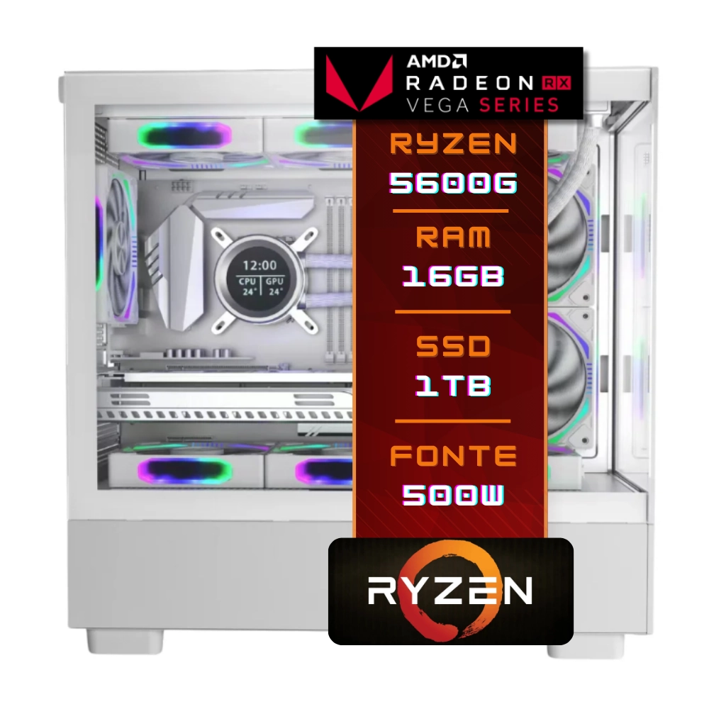Pc Gamer Ryzen 5 5600g 16gb de Ram Ssd 1tb Fonte 500w 80 Plus Windows 10 Trial - BestBoy 
