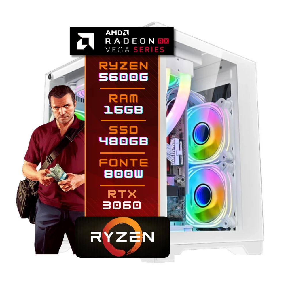 PC GAMER RYZEN 5 5600G 16GB RTX 3060 12GB SSD 480GB FONTE 800W 80 PLUS WINDOWS 10 TRIAL PC GAMER RYZEN 5 5600G 16GB RTX 3060 12GB SSD 480GB FONTE 800W 80 PLUS WINDOWS 10 TRIAL