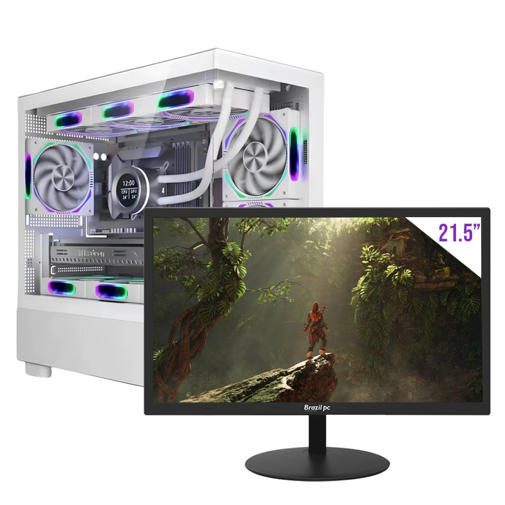 Pc Gamer Ryzen 5 5600g 16gb Ssd 480gb Fonte 500w com Monitor 21.5