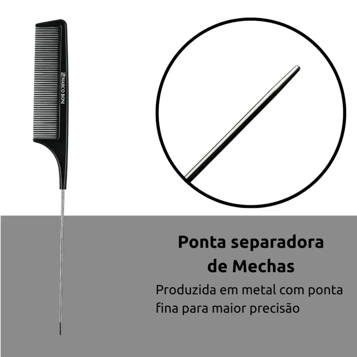 PENTE DE CABELO IONIZADO SEPARADOR MECHAS METAL MARCO BONI PENTE DE CABELO IONIZADO SEPARADOR MECHAS METAL MARCO BONI