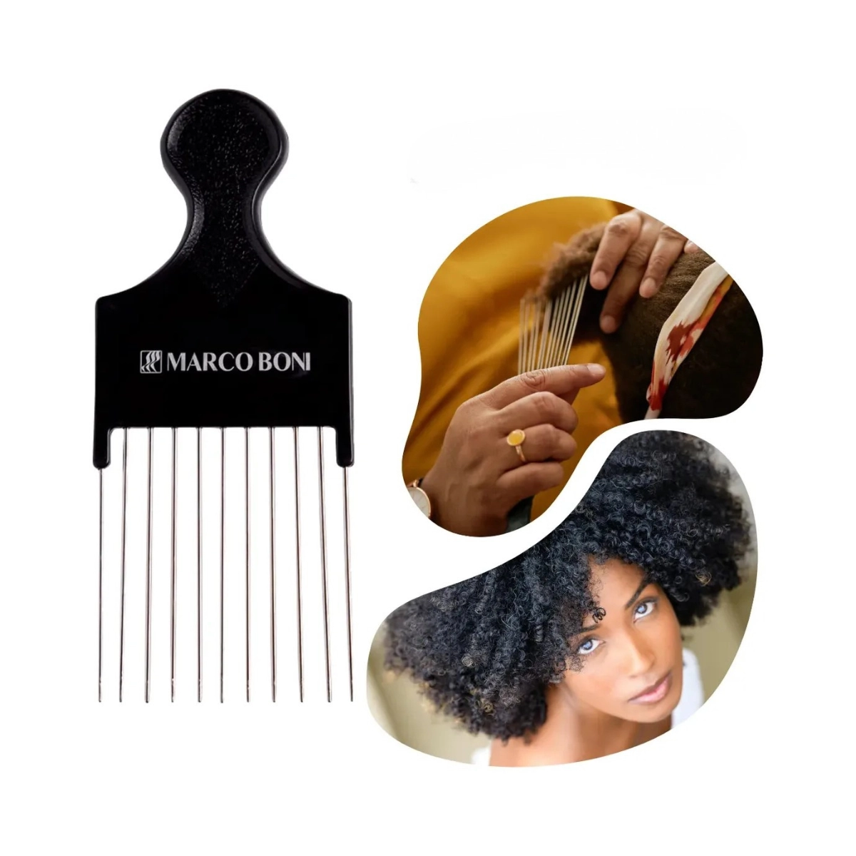 PENTE GARFO DENTES METAL CABELOS AFRO MARCO BONI PENTE GARFO DENTES METAL CABELOS AFRO MARCO BONI