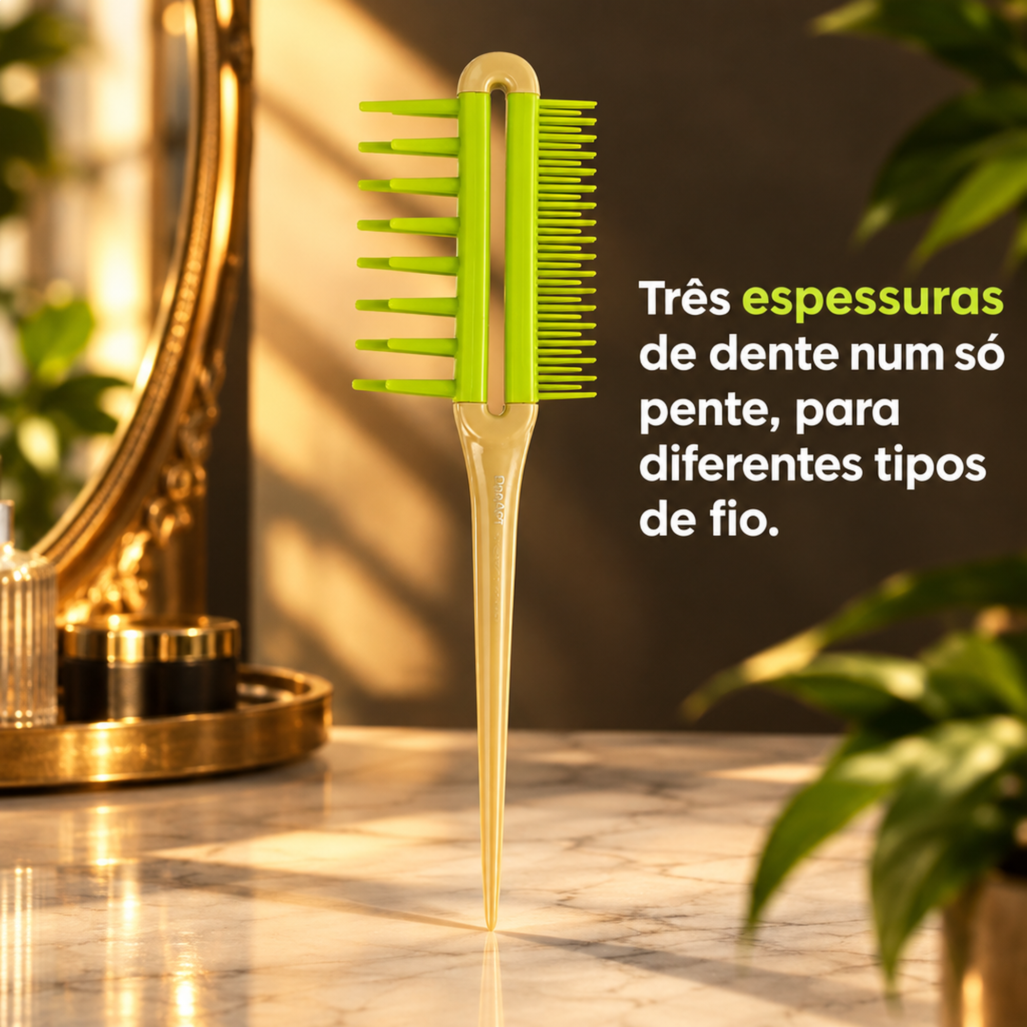 PENTE TRIPLO PROART VERDE DESEMBARAÇADOR PLÁSTICO PENTE TRIPLO PROART VERDE DESEMBARAÇADOR PLÁSTICO