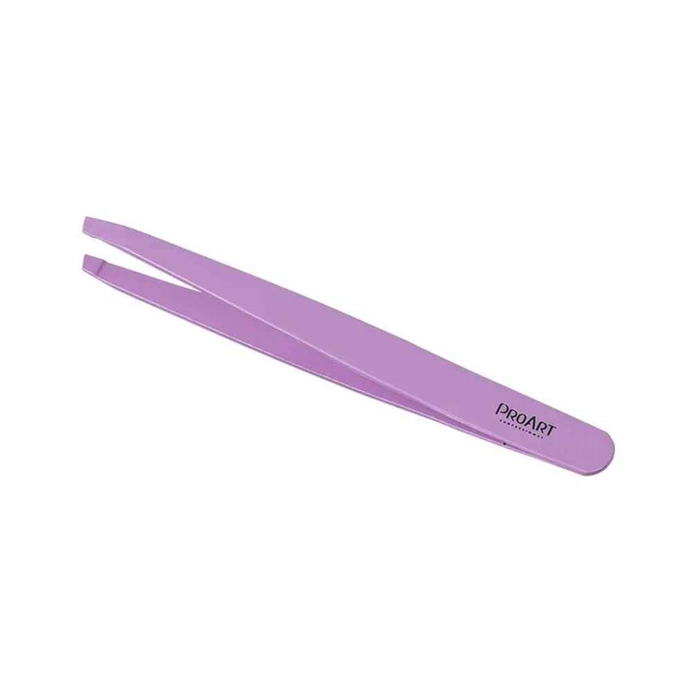 PINÇA DE SOBRANCELHA AÇO INOX PONTA CHANFRADA LILÁS - PROART