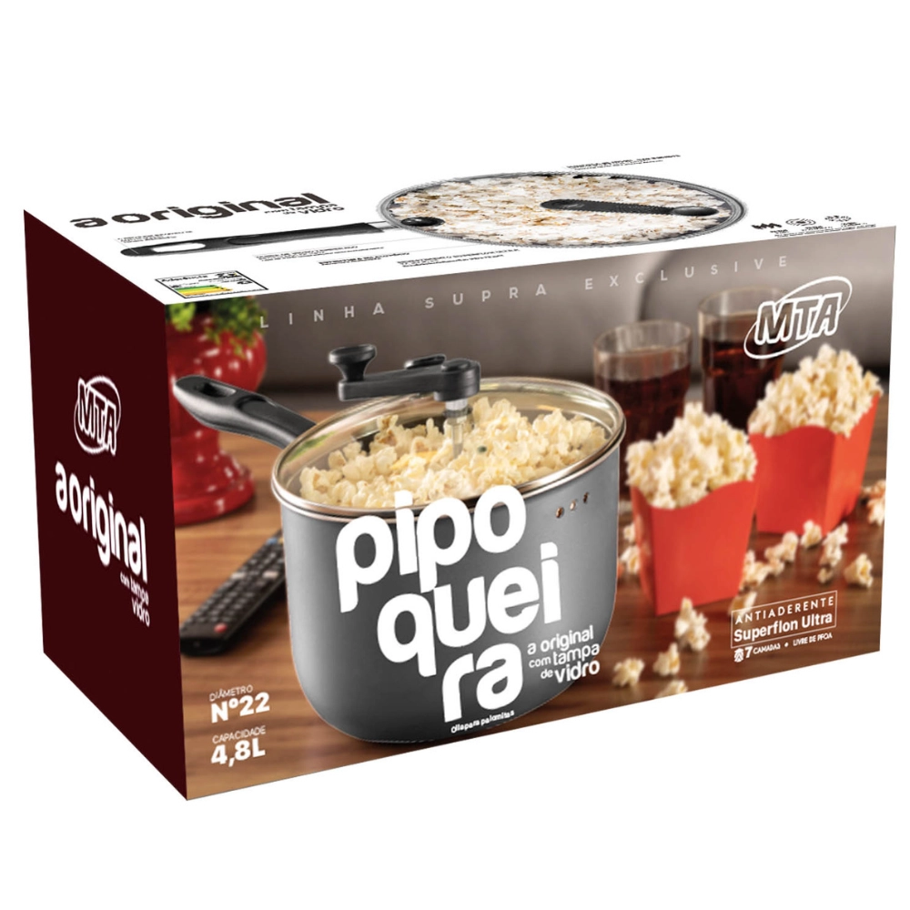 Pipoqueira Supra Grafite Tp Vidro N 22/4,8l Pipoqueira Supra Grafite Tp Vidro N 22/4,8l