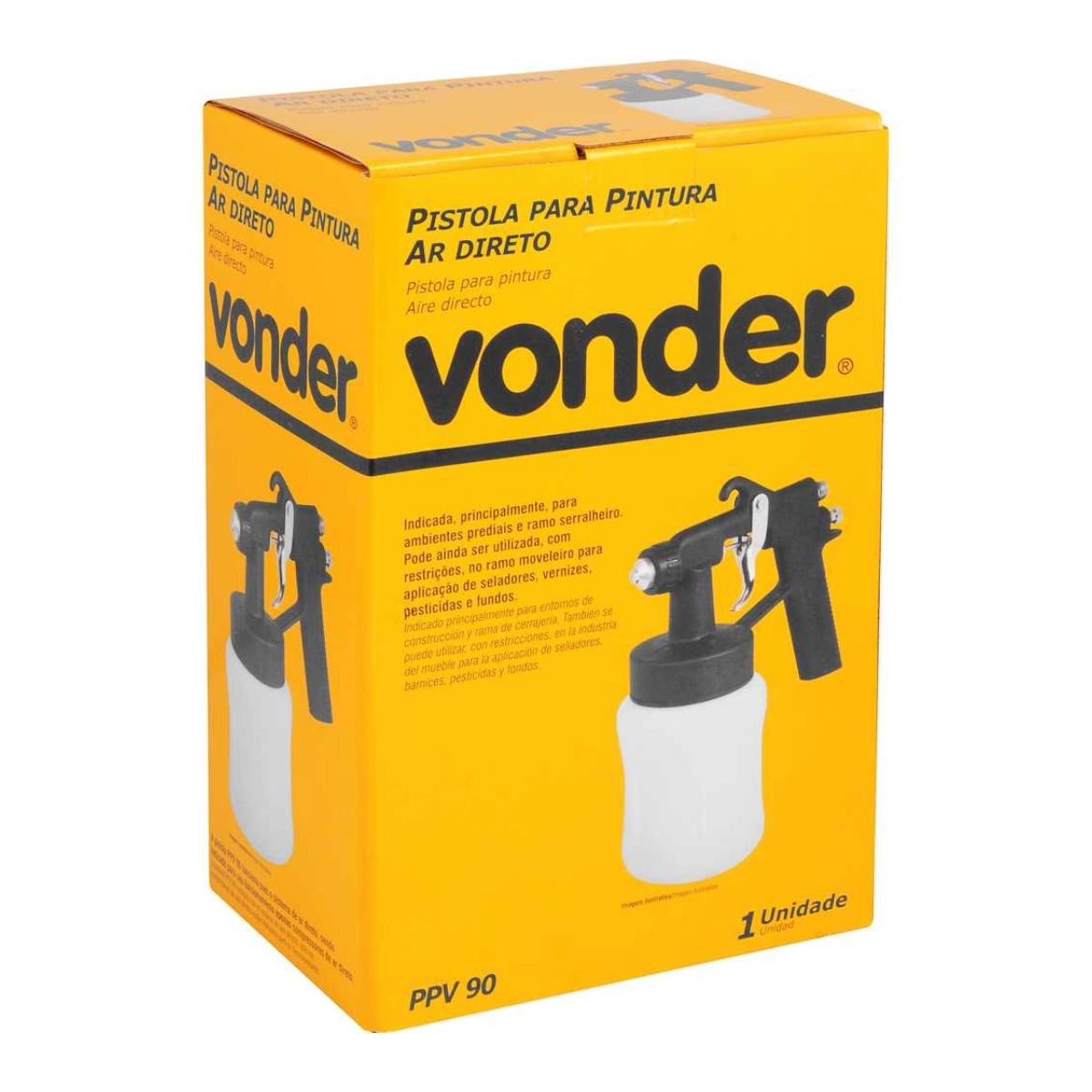PISTOLA DE PINTURA AR DIRETO VONDER PPV 90 CANECA 900ML PISTOLA DE PINTURA AR DIRETO VONDER PPV 90 CANECA 900ML