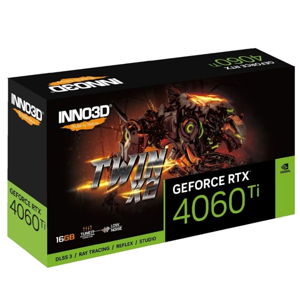 PLACA DE VIDEO INNO3D GEFORCE RTX 4060 TI TWIN X2 OC 16GB GDDR6 128-BIT, N406T2-16D6X-178055N