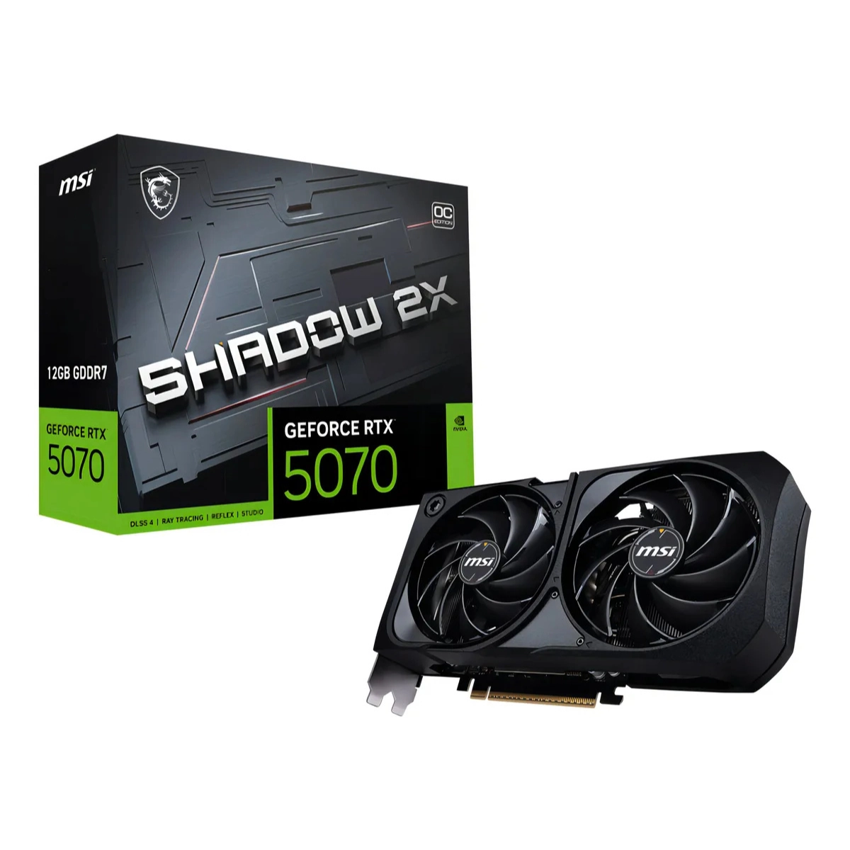PLACA DE VIDEO MSI GEFORCE RTX 5070 SHADOW 2X OC 12GB GDDR7