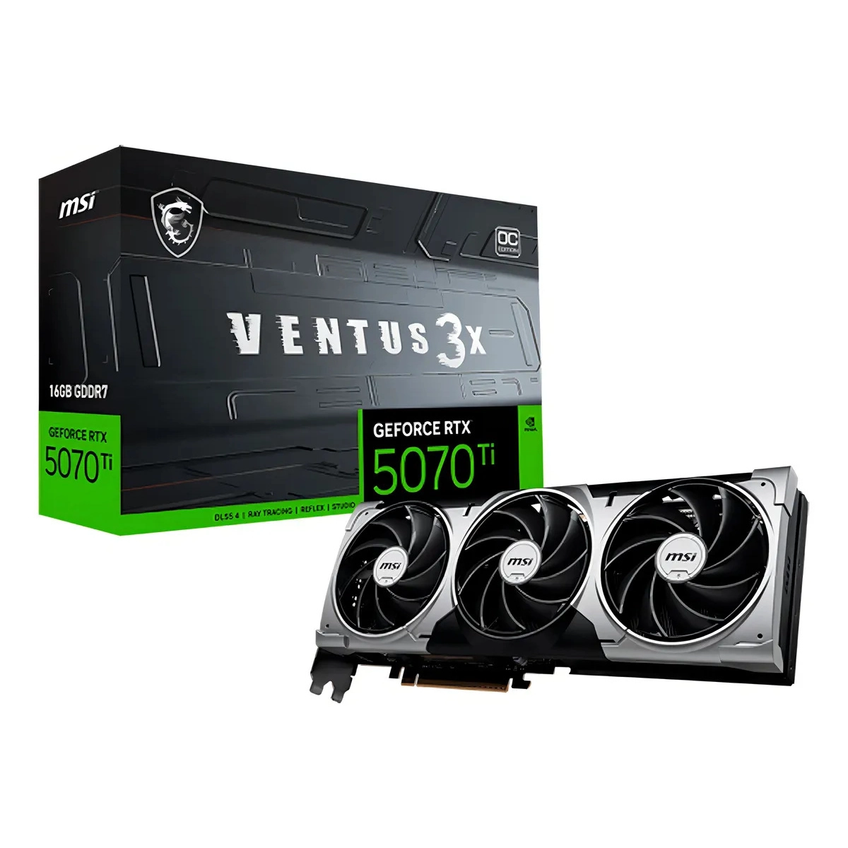 PLACA DE VIDEO MSI GEFORCE RTX 5070TI VENTUS 3X OC 16GB GDDR7