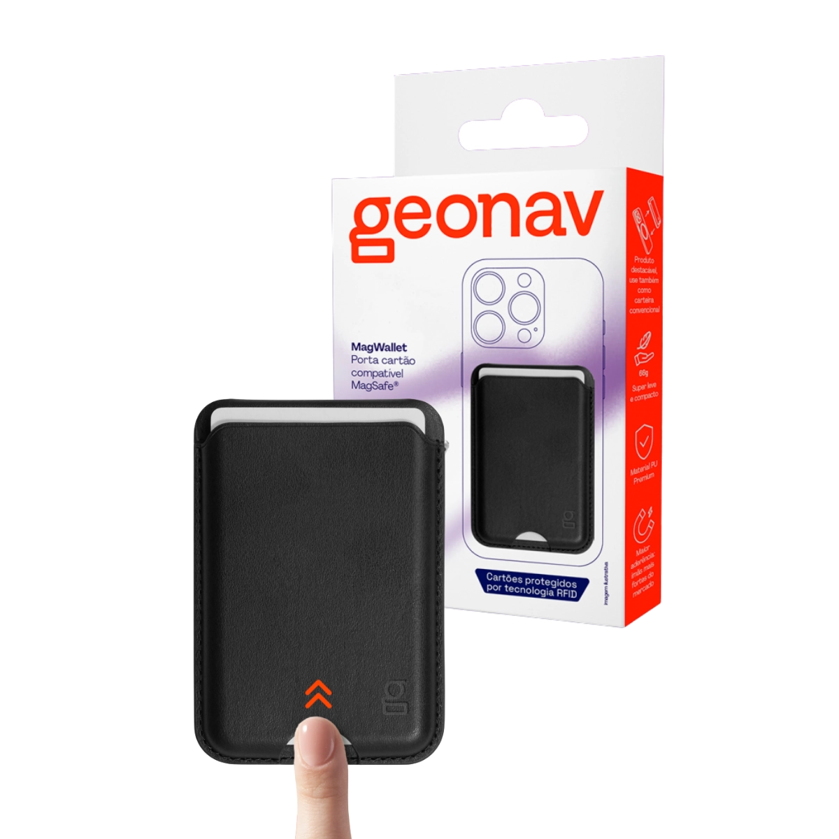 PORTA CARTAO COM SUPORTE MAGSAFE IPHONE SUPORTE PARA 3 CARTOES